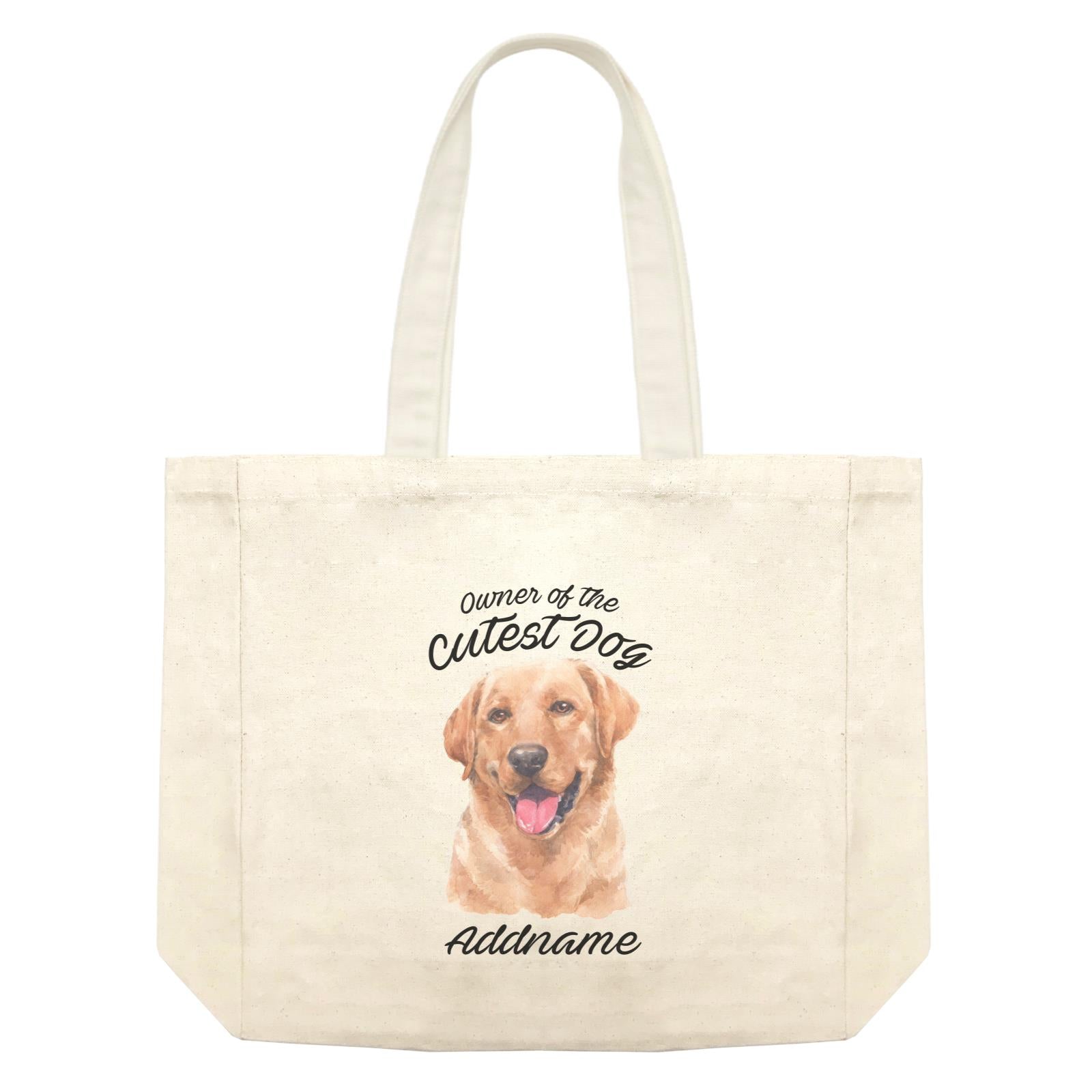 Watercolor Dog Owner Of The Cutest Dog Labrador Brown Addname Shopping Bag