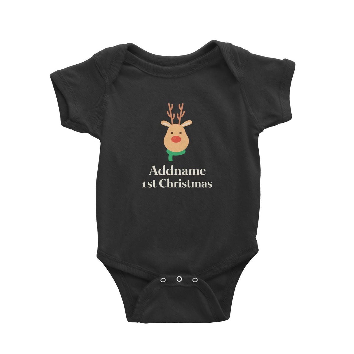 Christmas Series Cute Simple Reindeer 1st Christmas Baby Romper