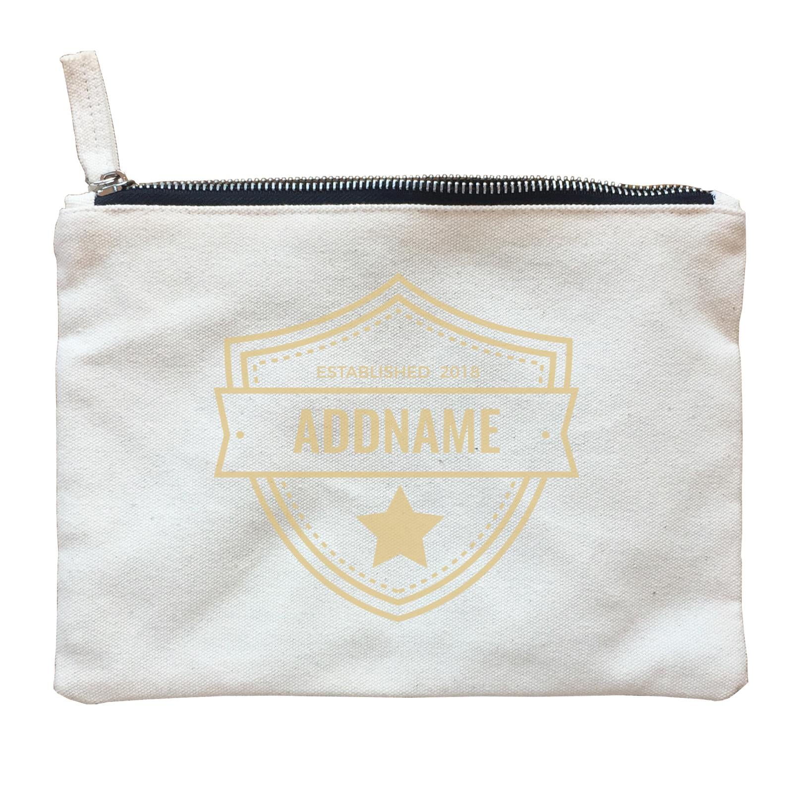 Sheriff Badge with Star Personalizable with Name and Year Zipper Pouch