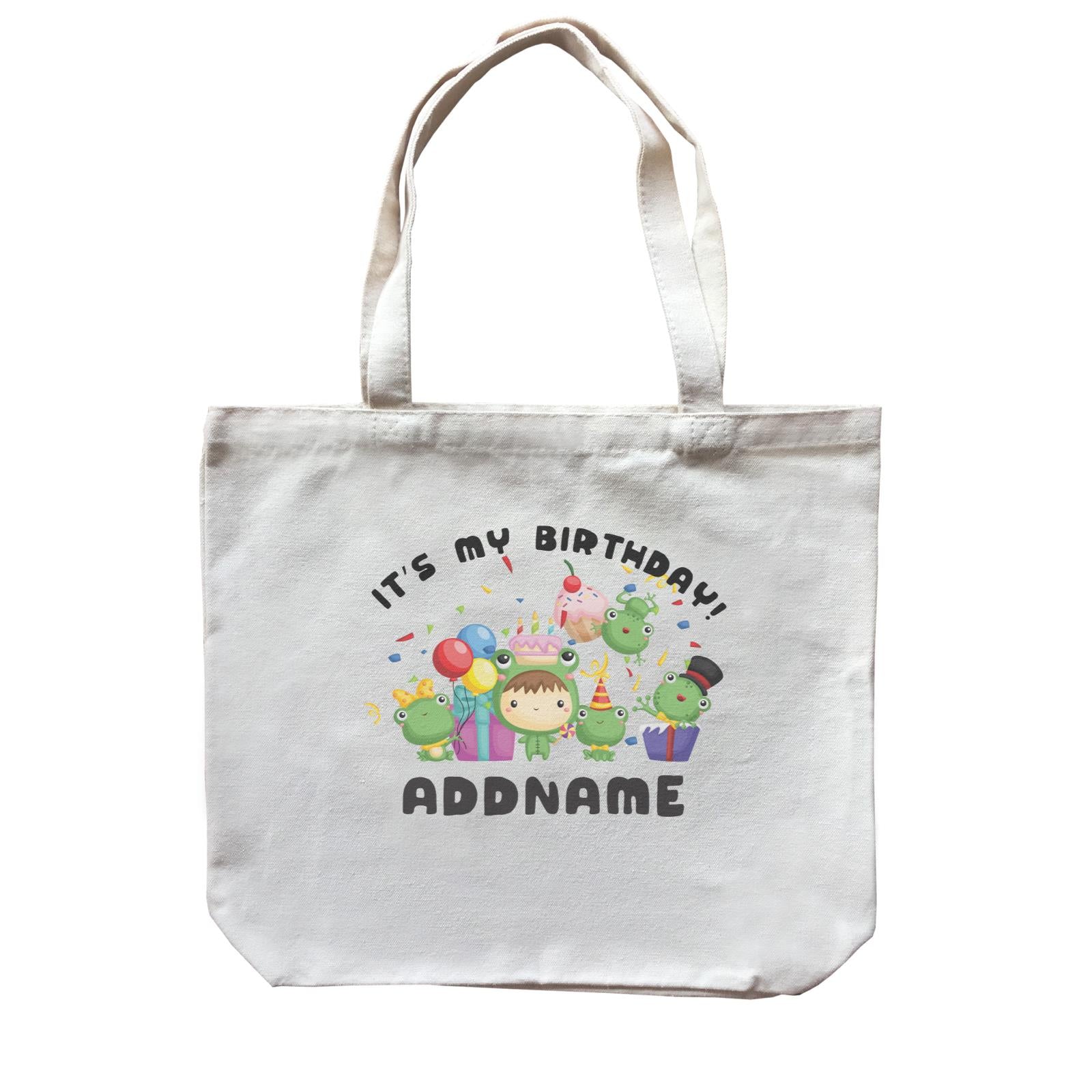 Birthday Frog Happy Frog Group It's My Birthday Addname Canvas Bag