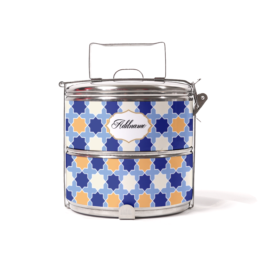Monotous Moroccan Blue Two Tier Tiffin Carrier