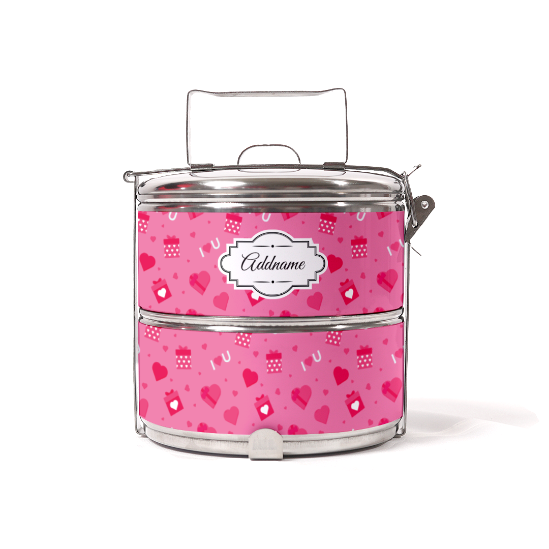 Pink Love Gift Two Tier Tiffin Carrier