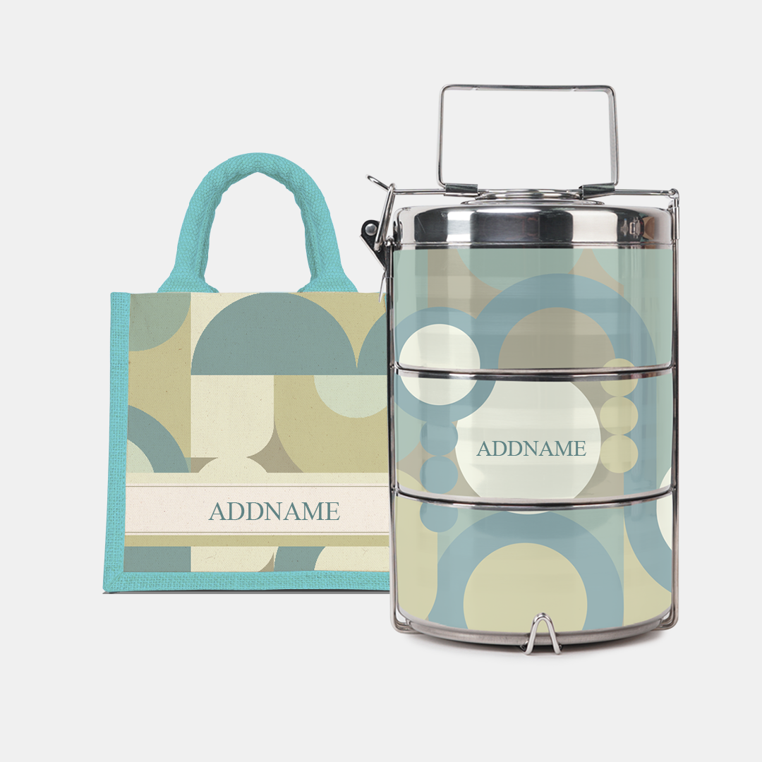 Ryn Series - Pandan - Lunch Tote Bag with Three-Tier Tiffin Carrier