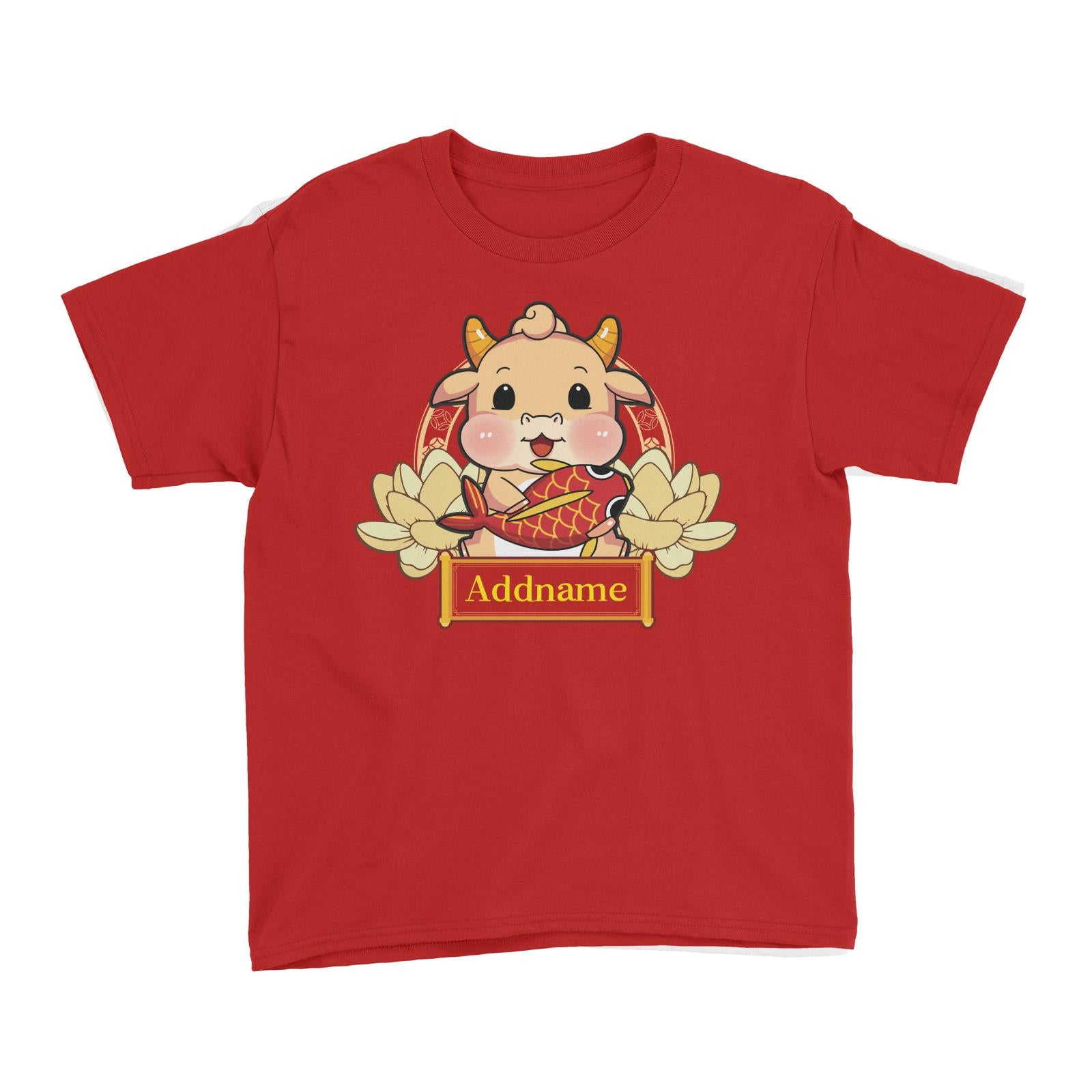 [CNY 2021] Gold Lotus Series Golden Cow with Koi Fish Kid's T-Shirt