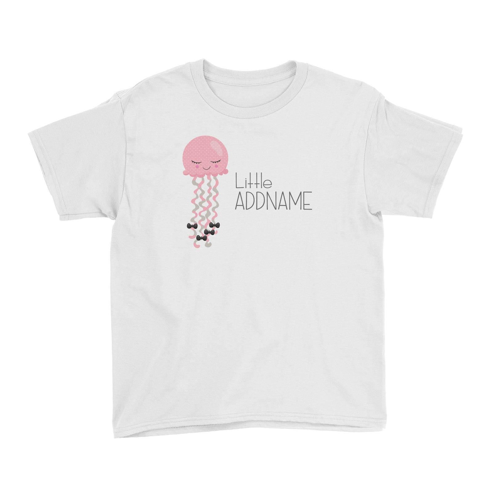 Nursery Animals LIttle Pink Jellyfish with Ribbons Addname Kid's T-Shirt