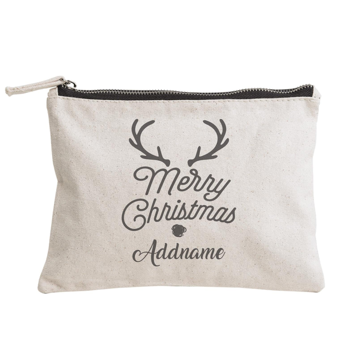 Christmas Series Merry Christmas Antler Merry Christmas Zipper Pouch