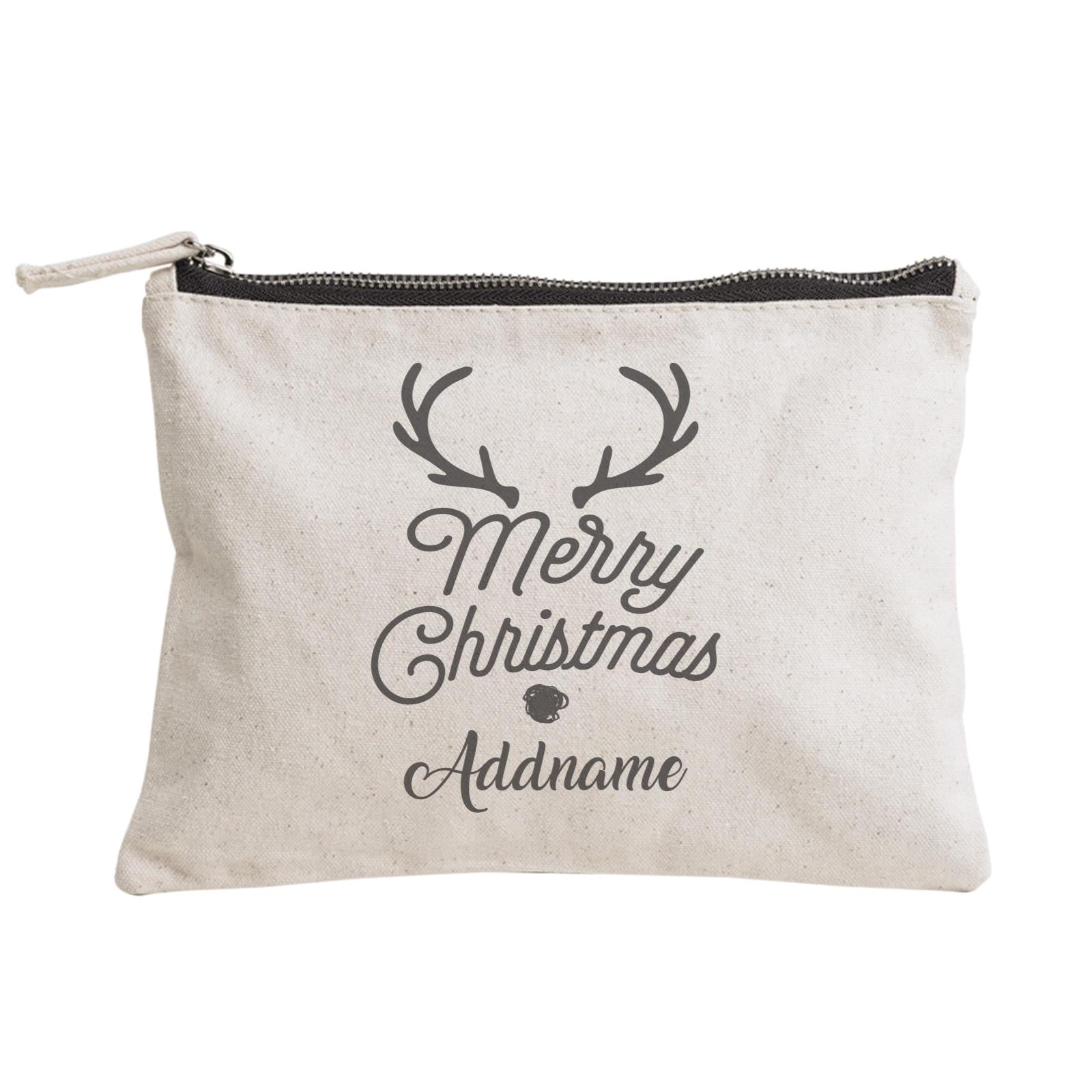 Christmas Series Merry Christmas Antler Merry Christmas Zipper Pouch