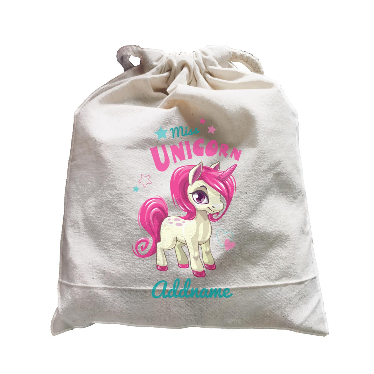 Pastel Pink Miss Unicorn Cartoon Satchel