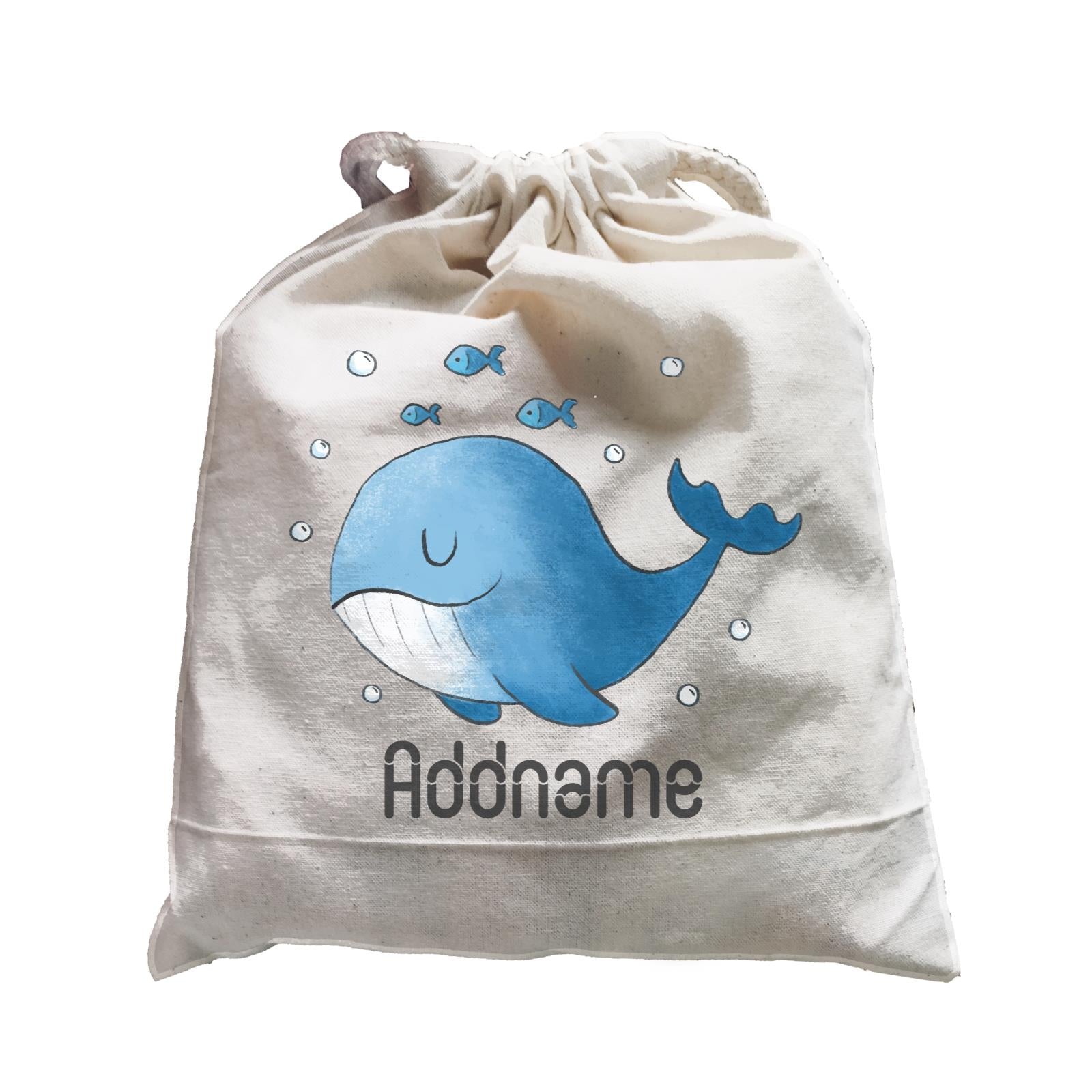 Cute Hand Drawn Style Whale Addname Satchel