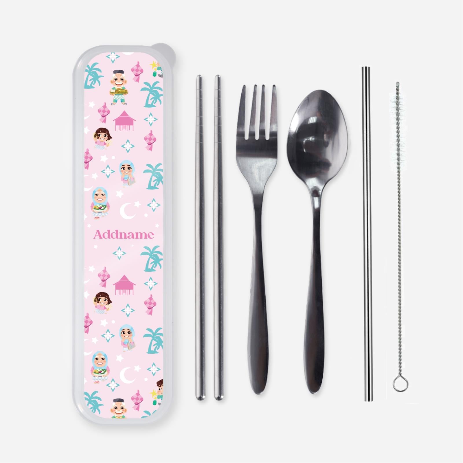 Seindah Lebaran Cutlery - Pastel Pink