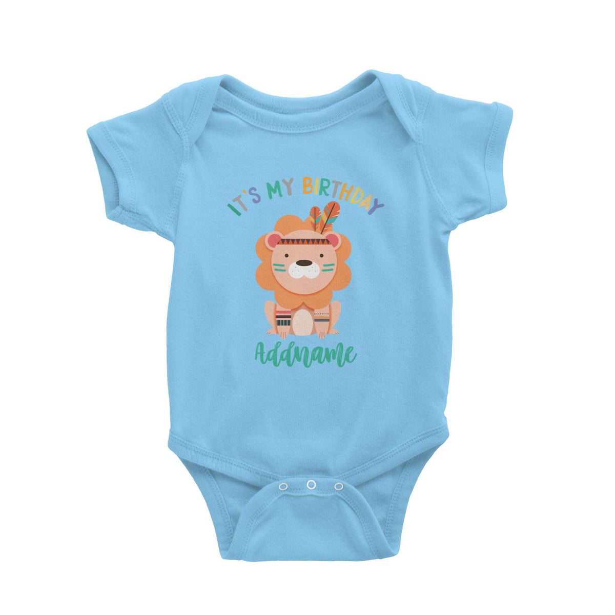 Animal Tribal Birthday Theme Lion Addname Baby Romper