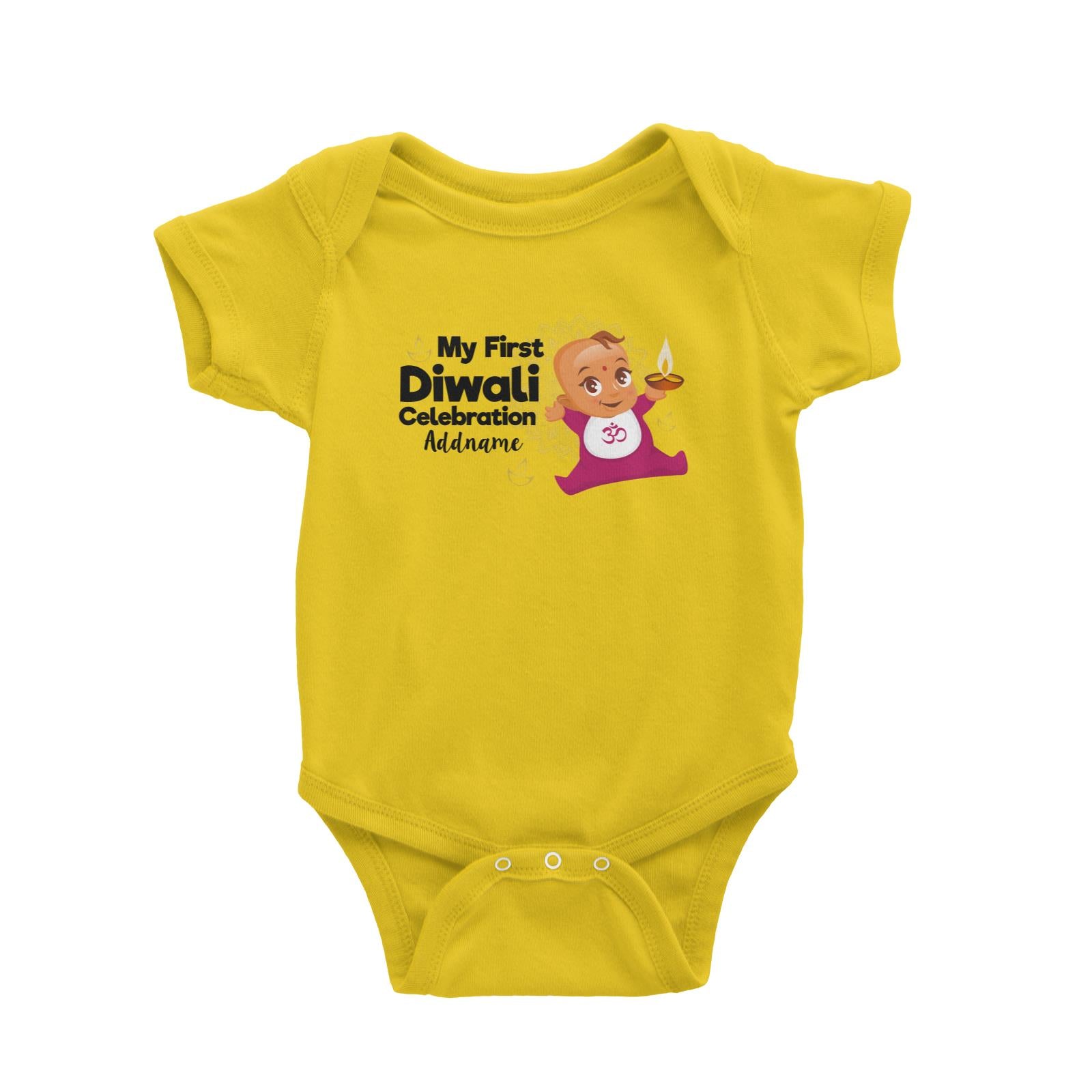 Cute Baby My First Diwali Celebration Addname Baby Romper