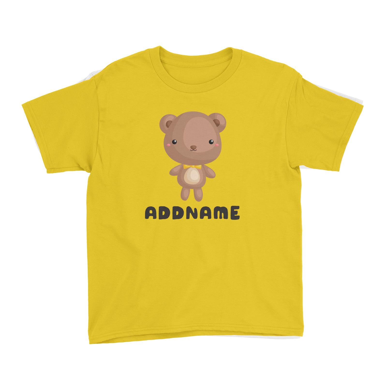 Birthday Friendly Animals Happy Bear Addname Kid's T-Shirt