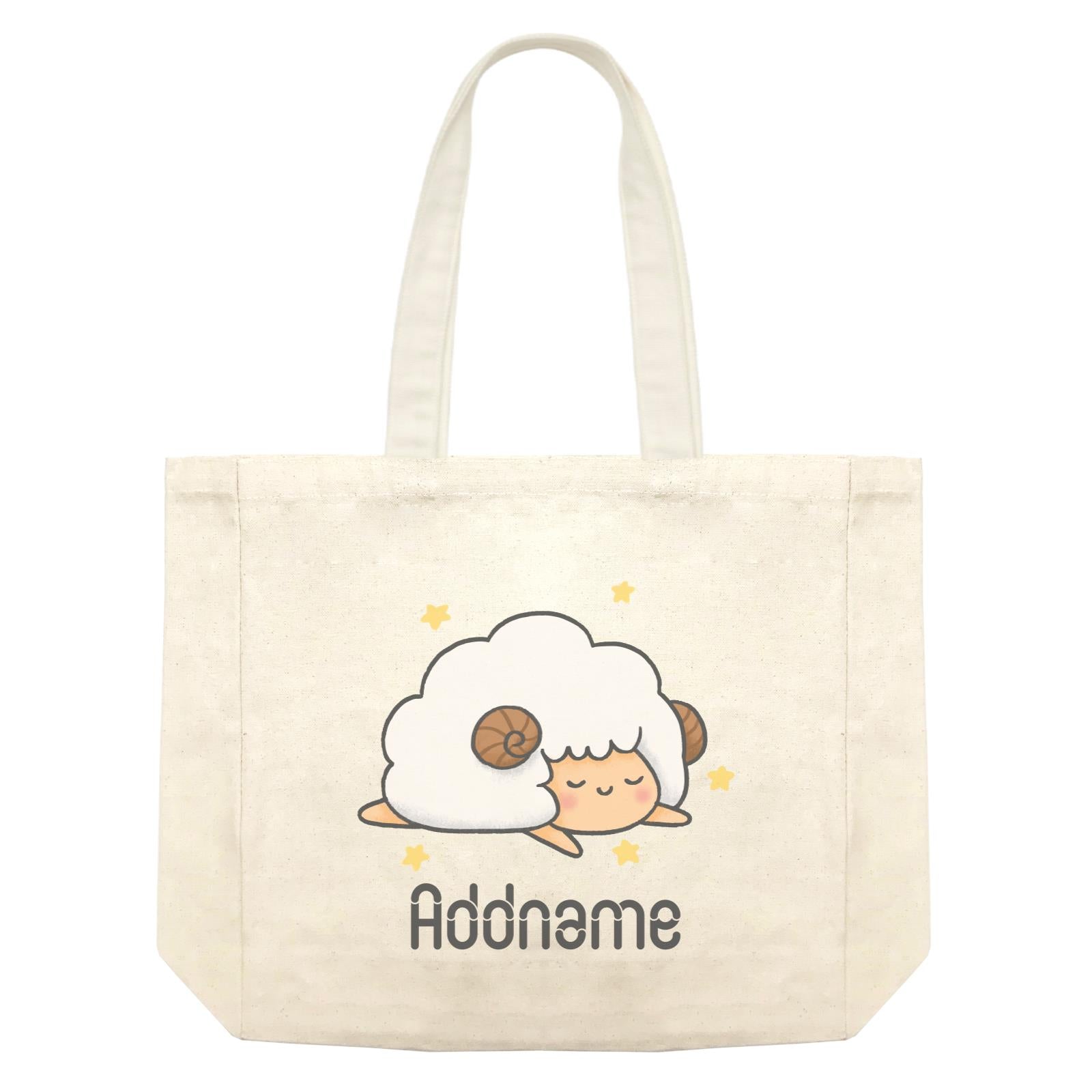 Cute Hand Drawn Style Sheep Addname Shopping Bag
