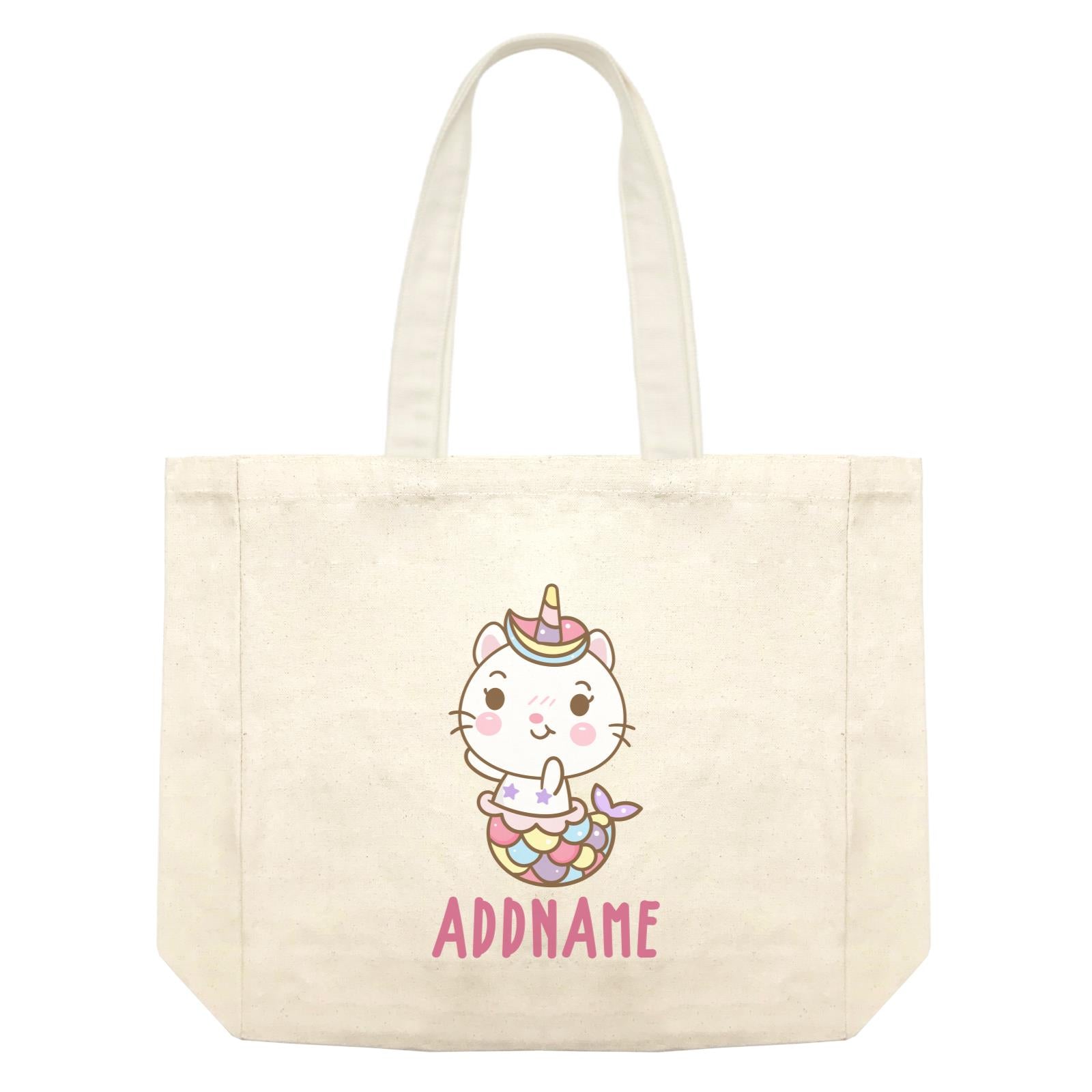 Unicorn And Princess Series Cute Cat Mermaid Addname Shopping Bag