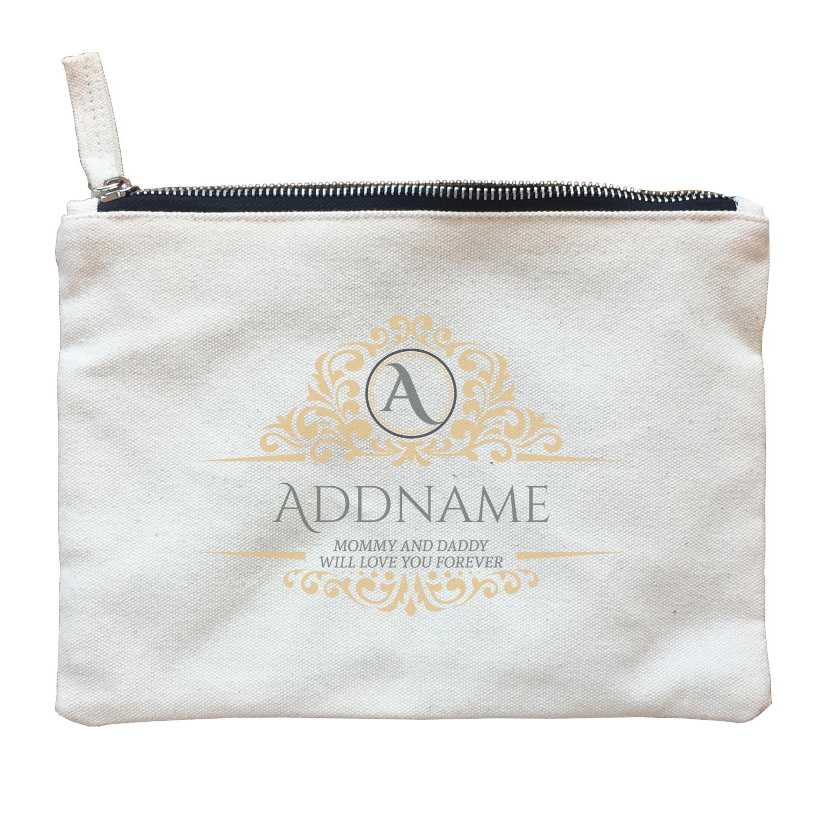 Royal Emblem Personalizable with Initial Name and Text Zipper Pouch