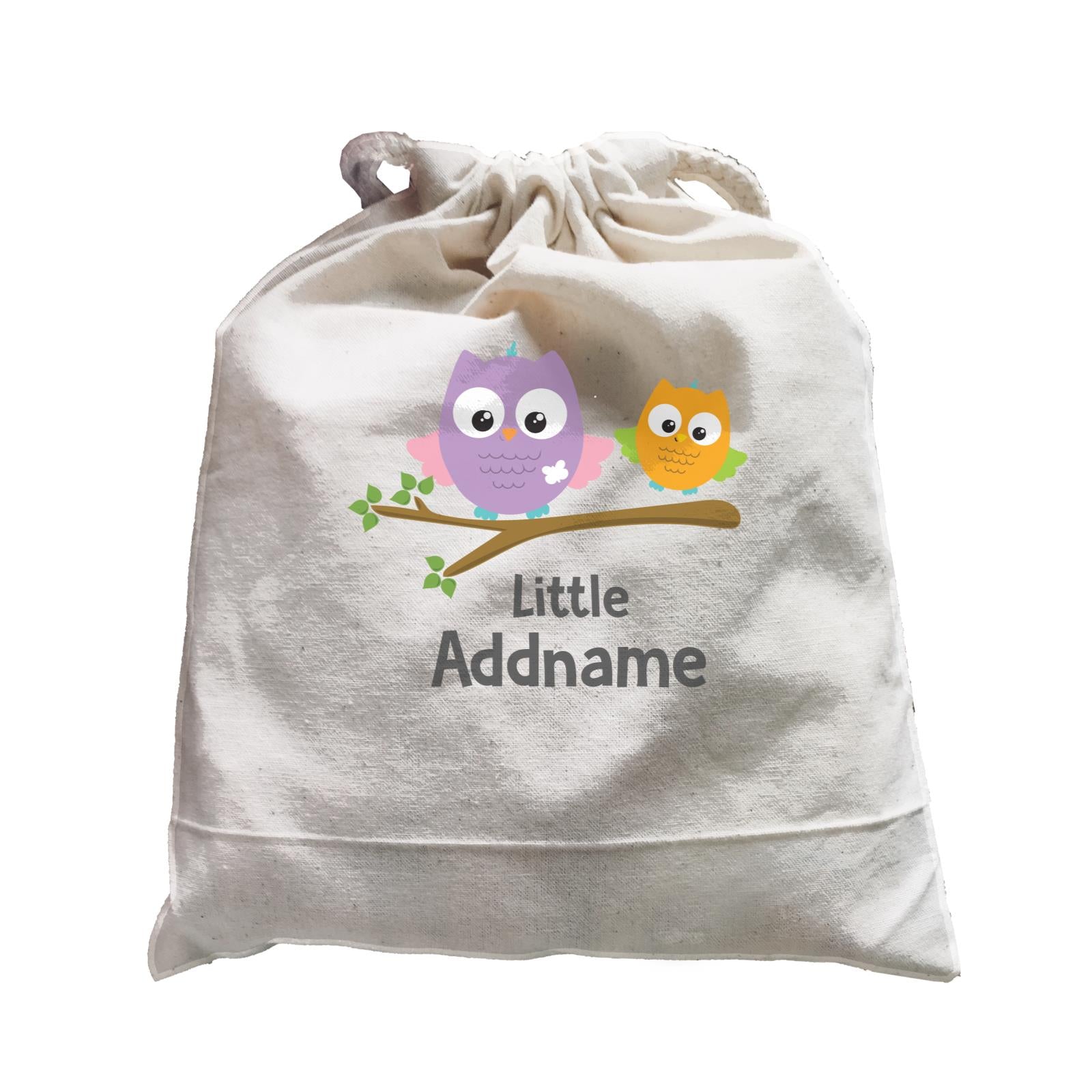 Cute Owls On Branch Little Addname Satchel