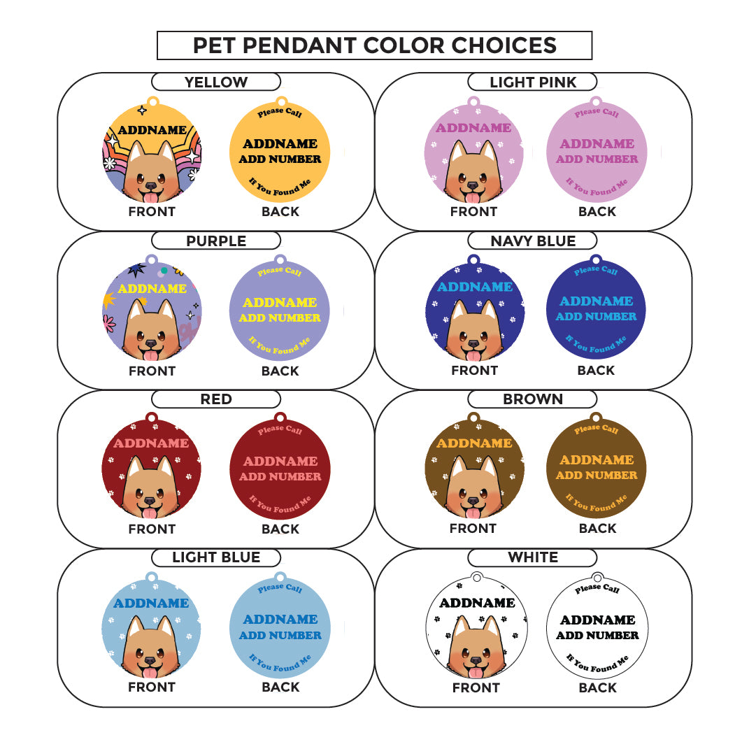 Paw Print Series - Mix Medium Dog Pet Pendant with Collar