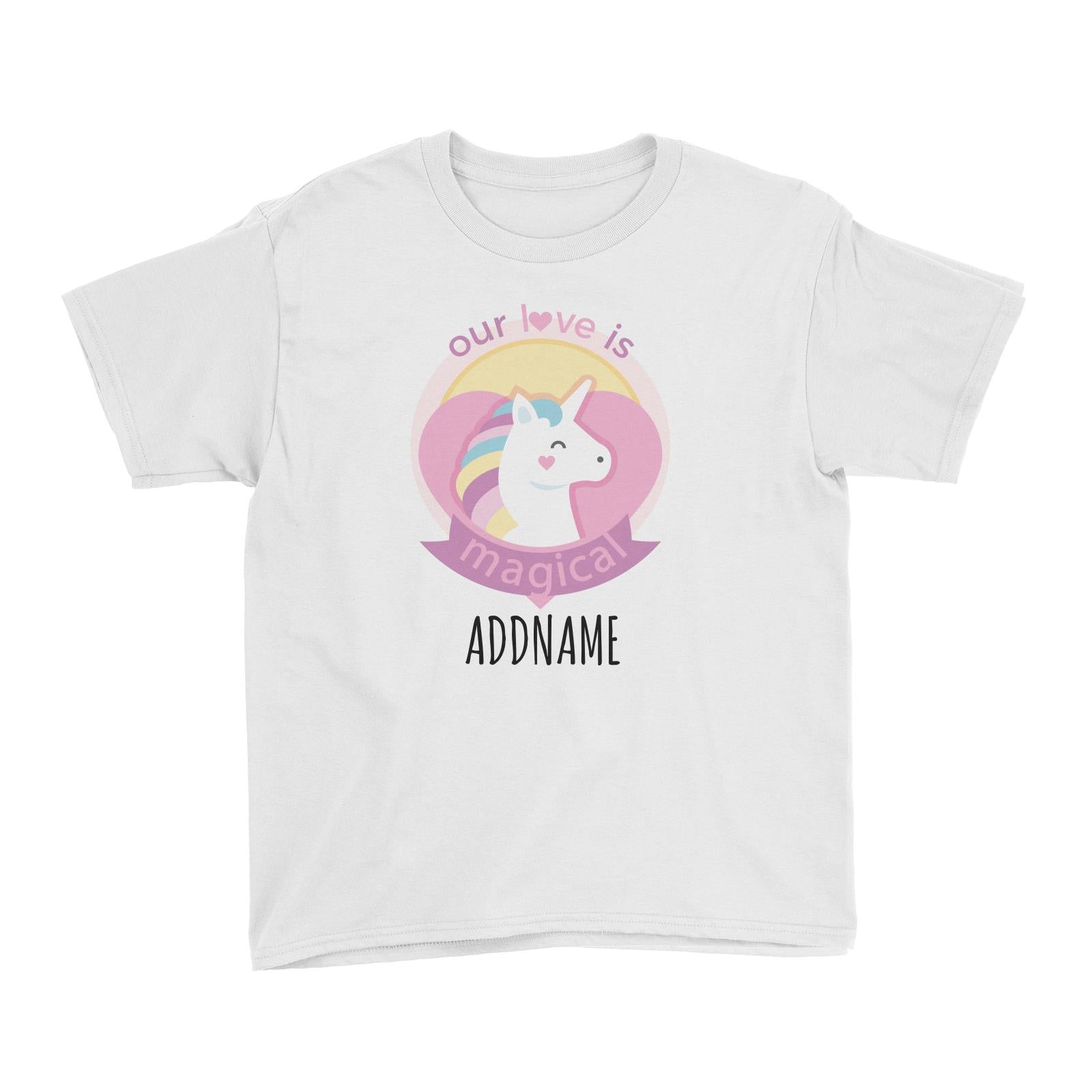 Pastel Unicorn Emblem White White Kid's T-Shirt  Matching Family Personalizable Designs