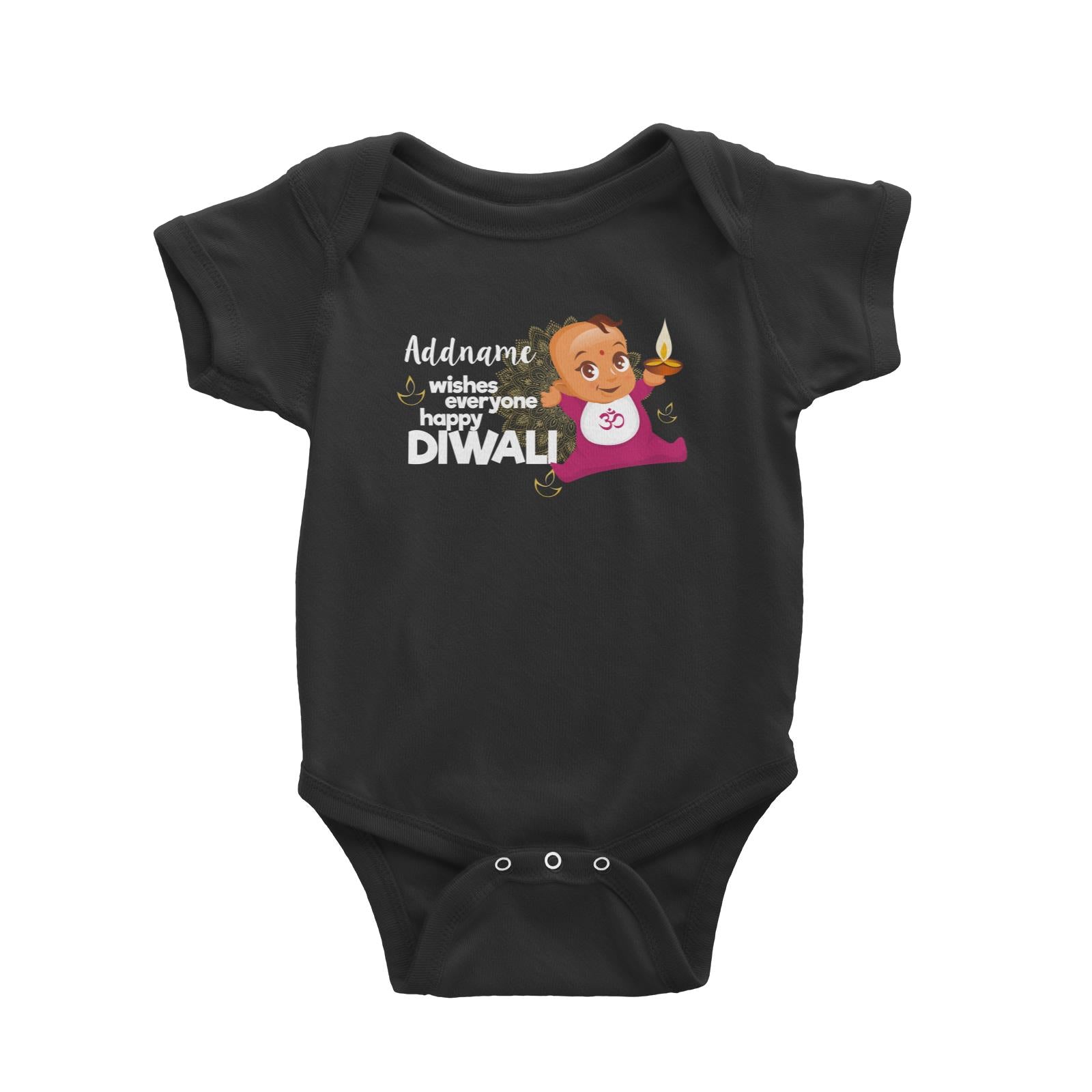 Cute Baby Wishes Everyone Happy Diwali Addname Baby Romper
