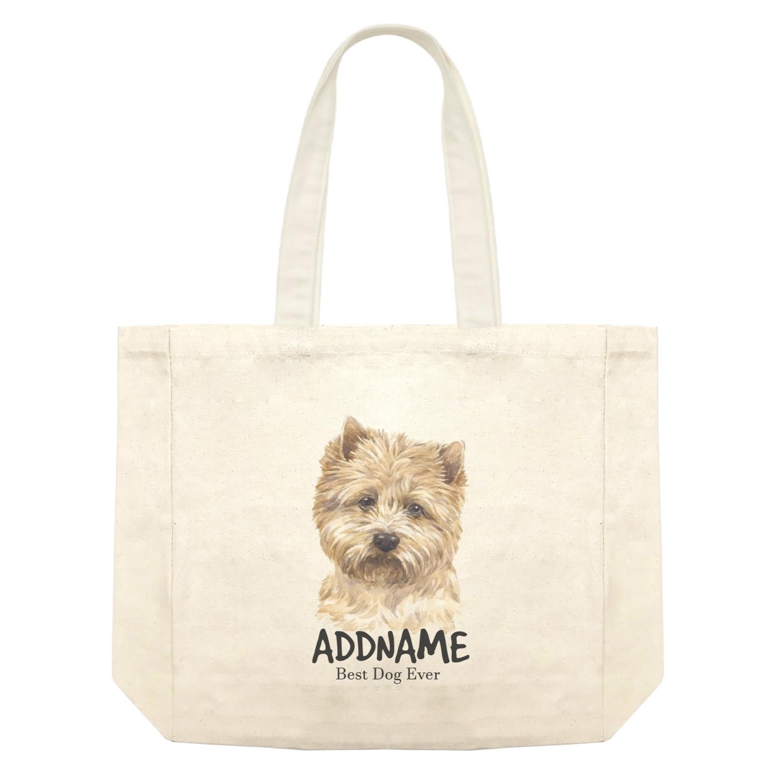 Watercolor Dog Cairn Terrier Best Dog Ever Addname Shopping Bag