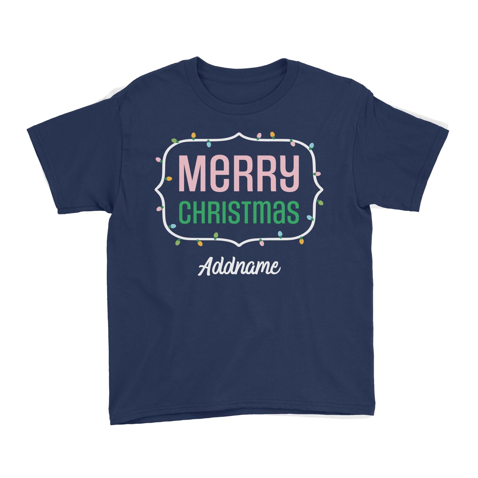 Christmas Series Merry Christmas LED Lights Border Kid's T-Shirt