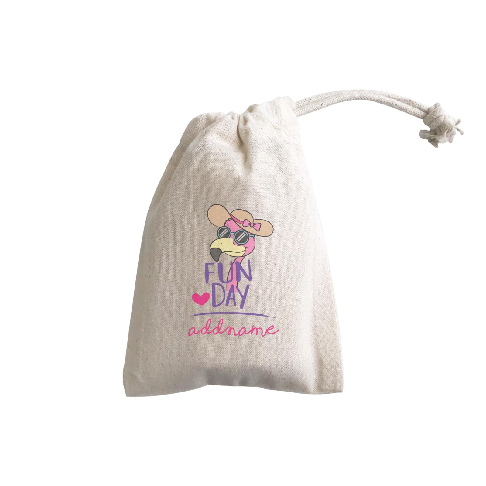Cool Cute Animals Flamingo Fun Day Addname GP Gift Pouch