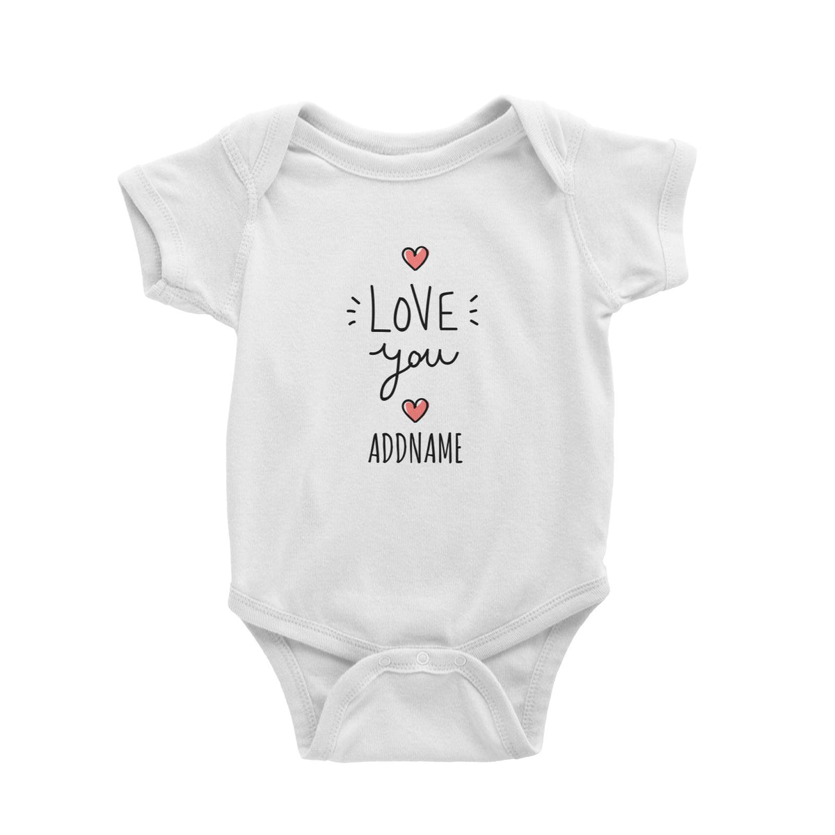 Love You Doodle White White Baby Romper