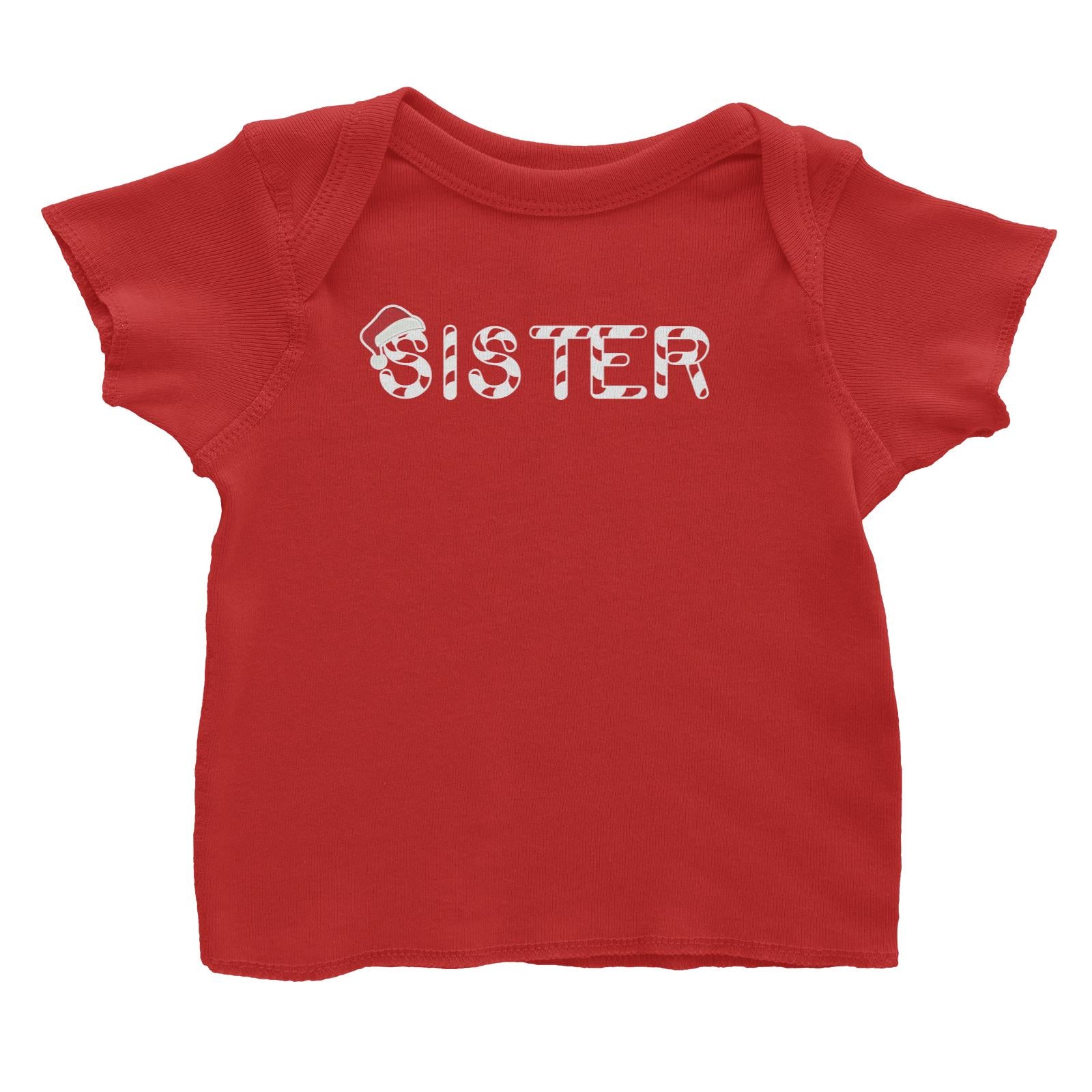 Candy Cane Alphabet Sister with Santa Hat Baby T-Shirt