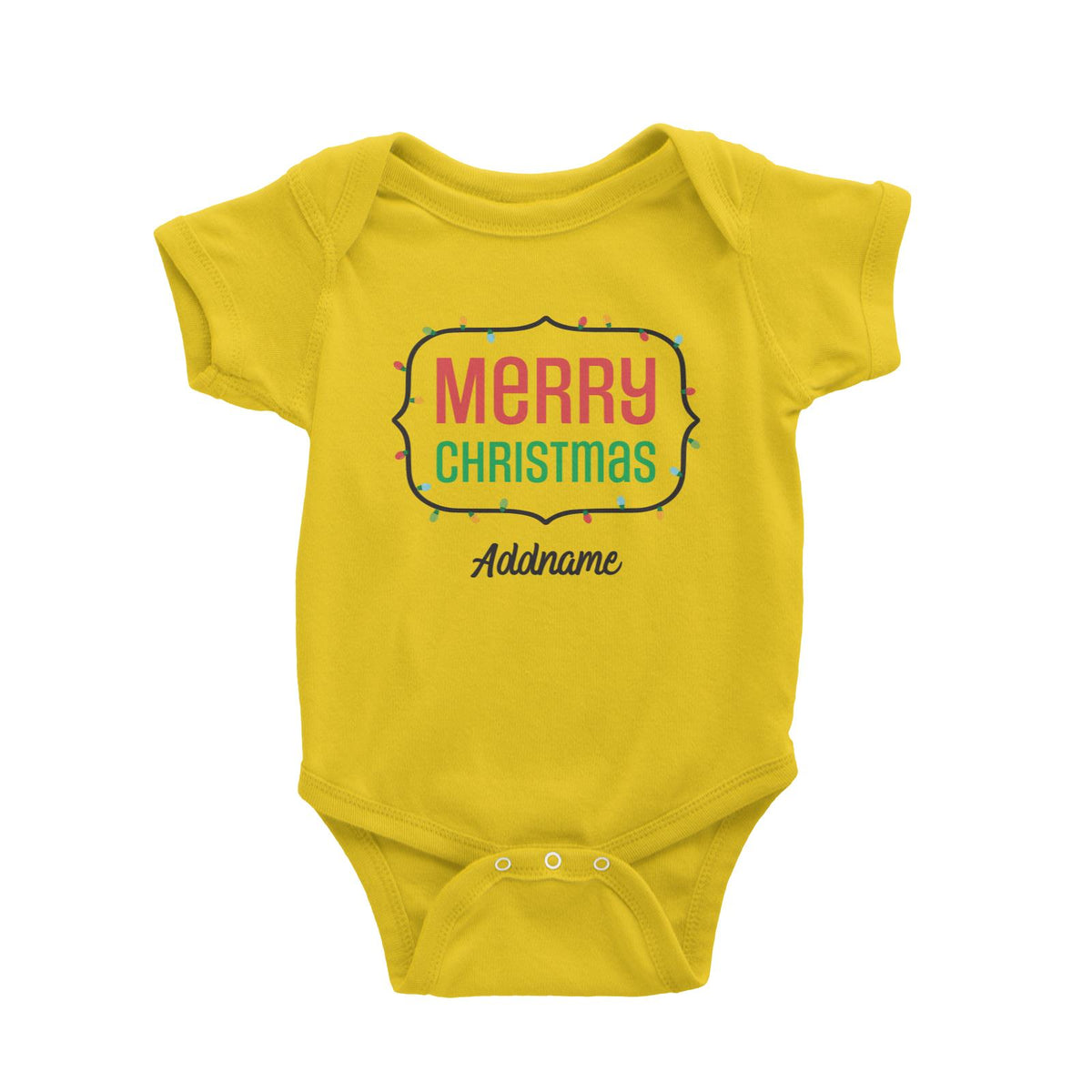 Christmas Series Merry Christmas LED Lights Border Baby Romper