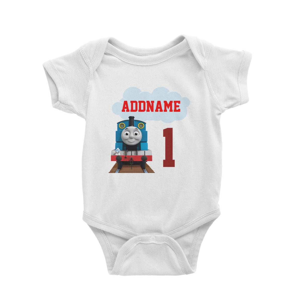 Thomas The Train Birthday Theme Personalizable with Name and Number Baby Romper