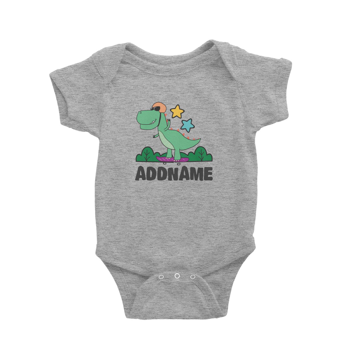 Super Cute Dinosaur Green Skater Baby Romper