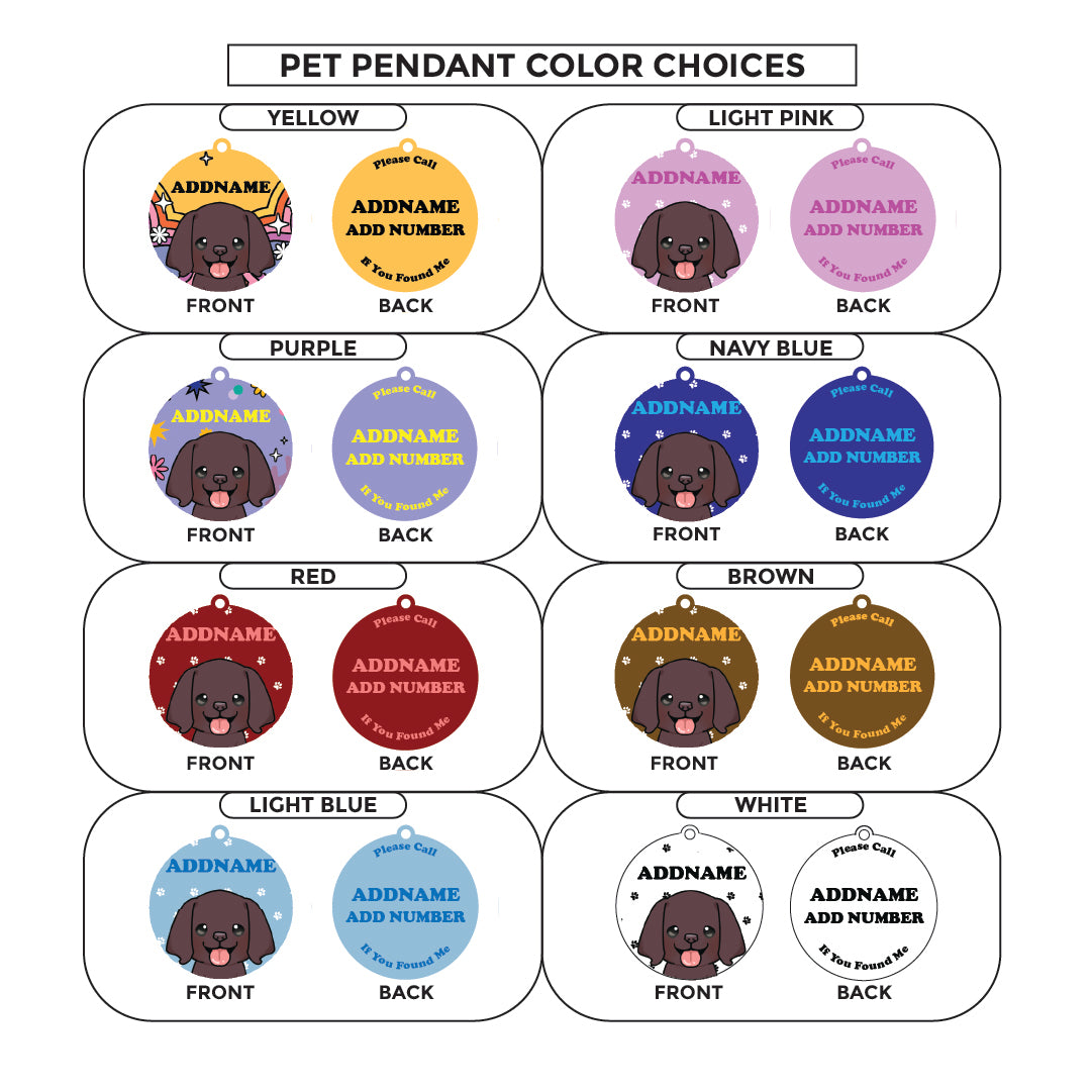 Paw Print Series - Labrador Retriever Medium Dog Pet Pendant with Collar