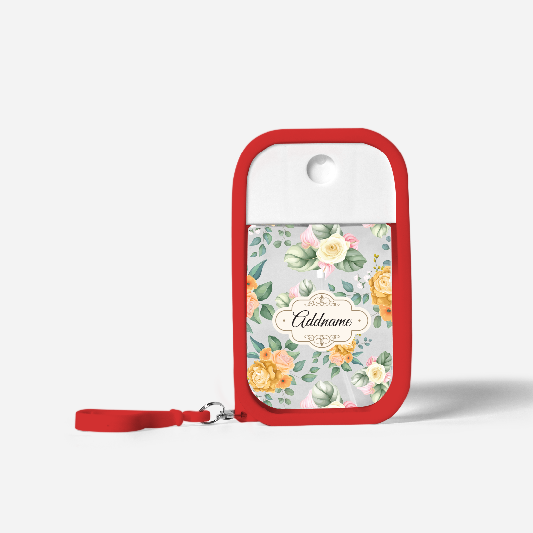 Laura Series Refillable Hand Sanitizer with Personalisation - Honey Red