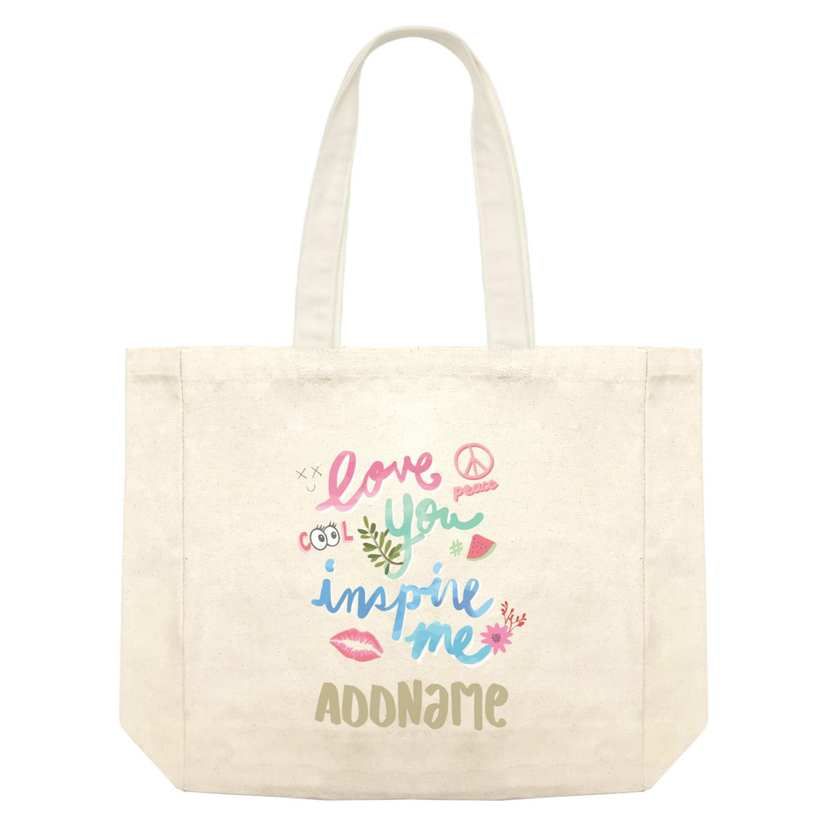 Girl Power Quotes Love You Inspire Me Cute Elements With Addnames Shopping Bag