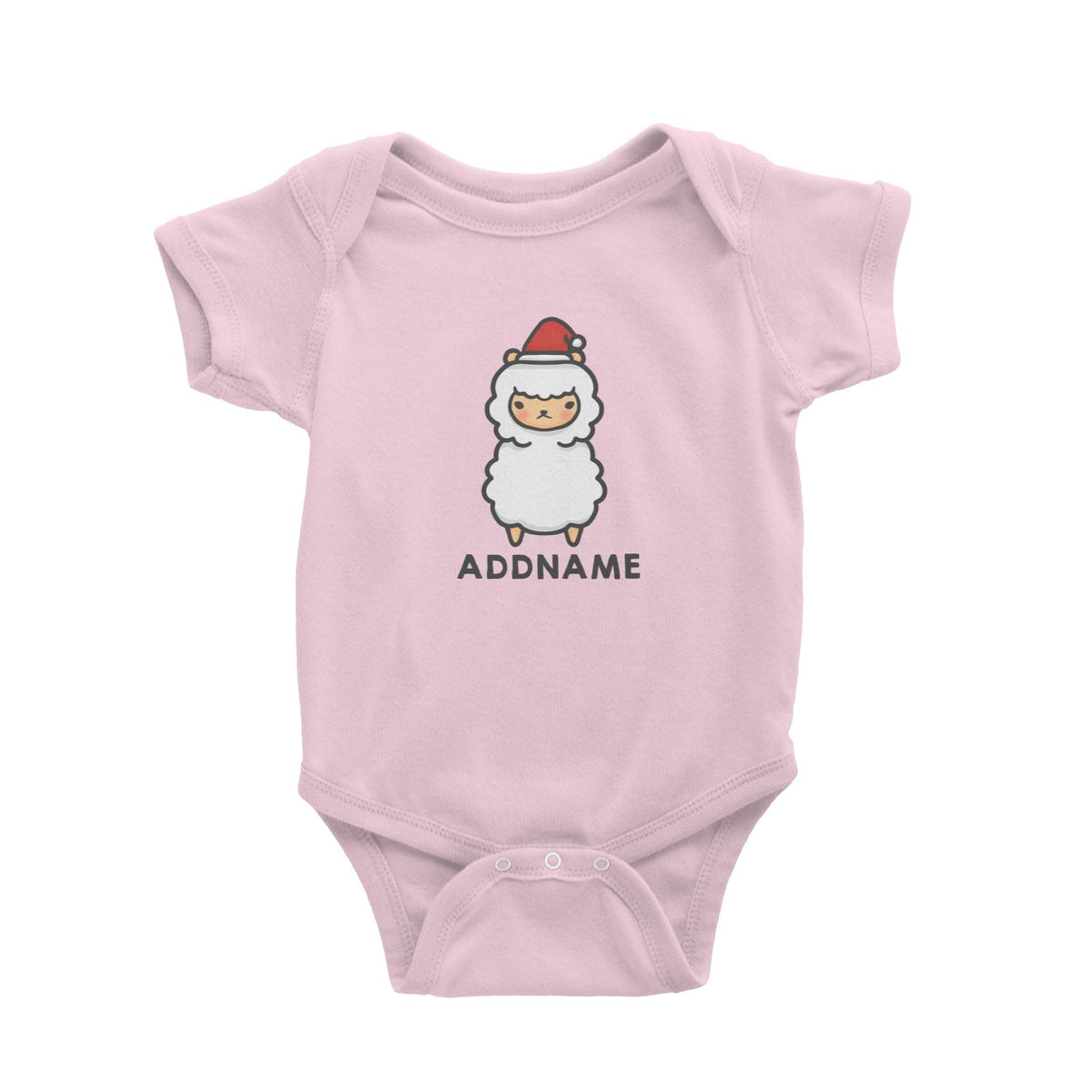 Xmas Cute Alpaca Addname Baby Romper