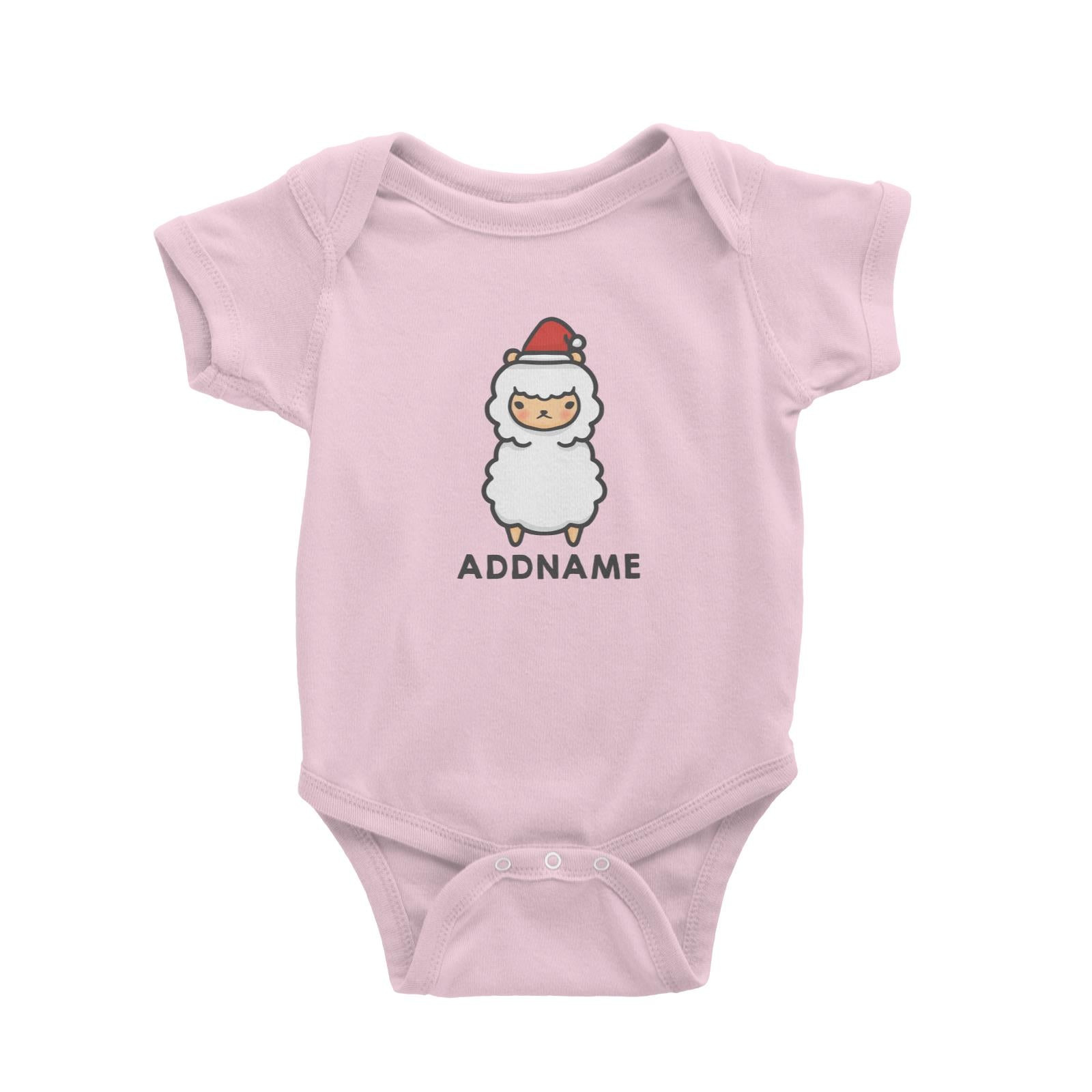 Xmas Cute Alpaca Addname Baby Romper