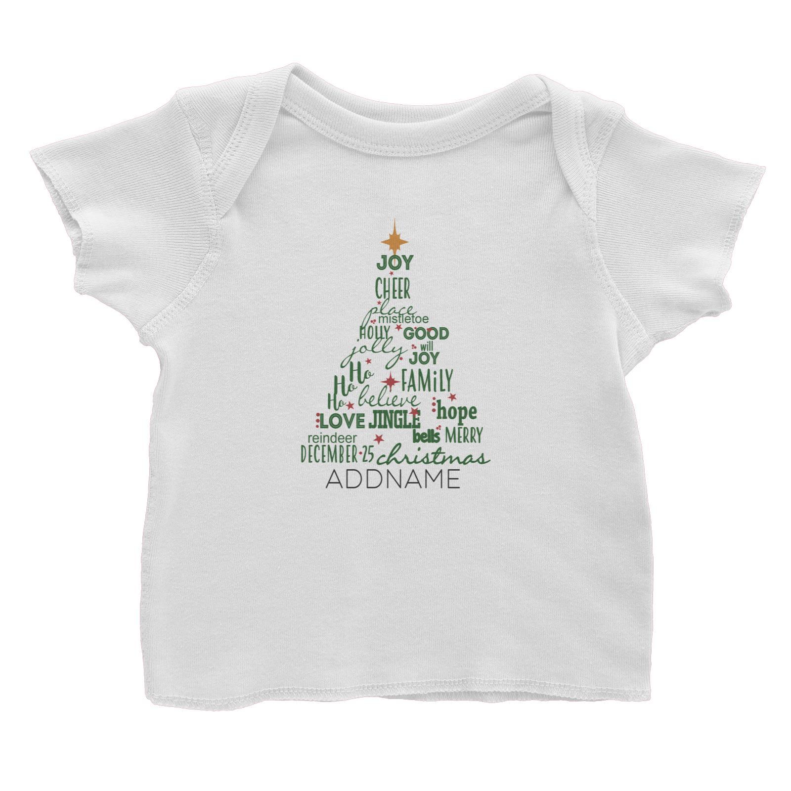 Xmas Christmas Tree with Blessings Words Baby T-Shirt