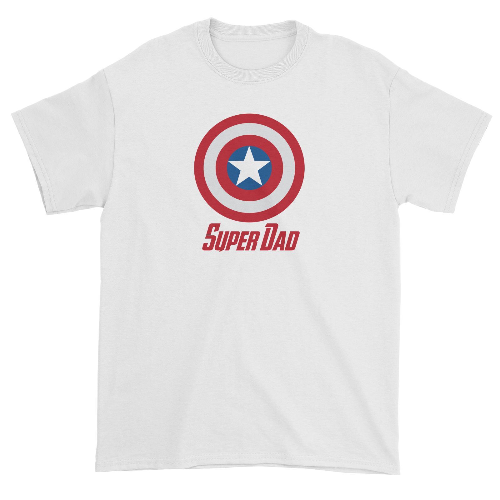 Superhero Shield Super Dad Unisex T-Shirt  Matching Family