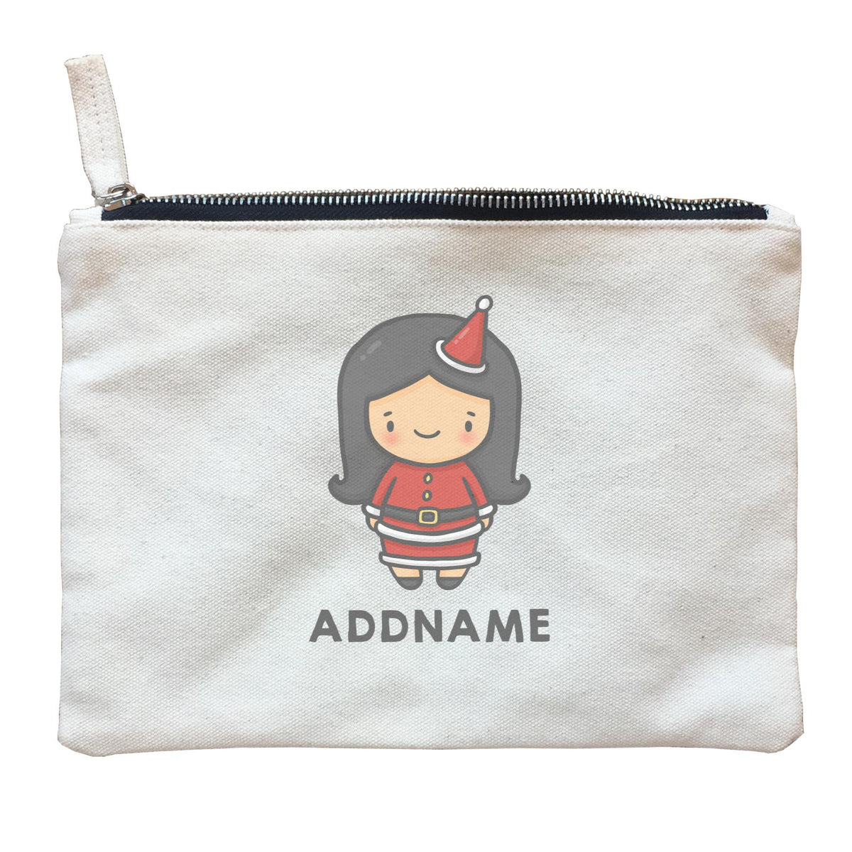 Xmas Cute Girl Addname Zipper Pouch