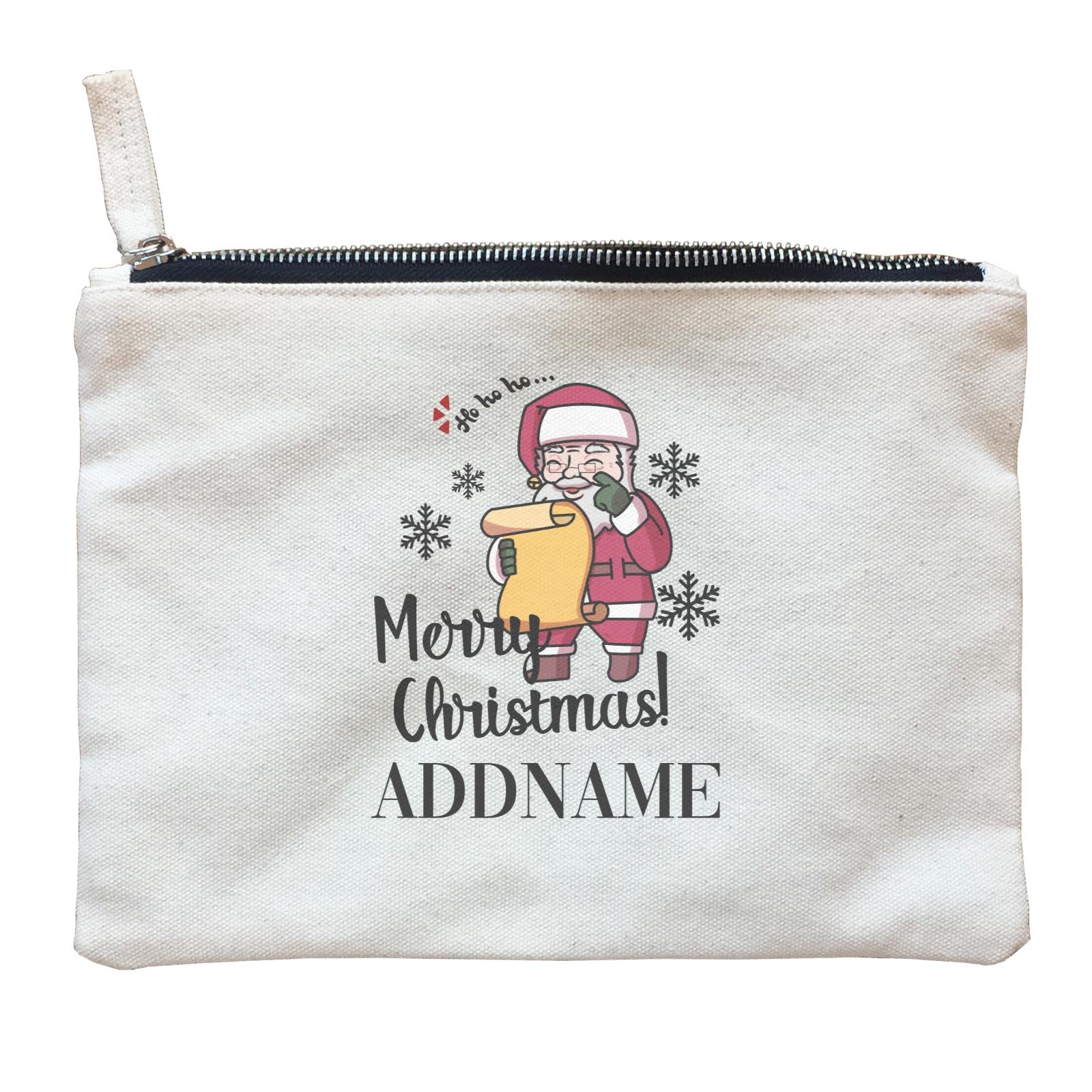Xmas Christmas Chibi Family Santa Grandpa Wishes Merry Christmas Zipper Pouch