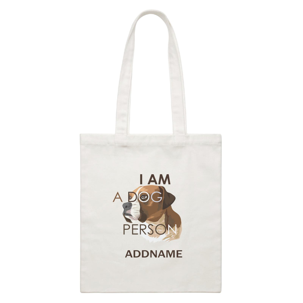 Funny Hand Drawn Animals I'm A Dog Person Mastiff With Addname White Canvas Bag
