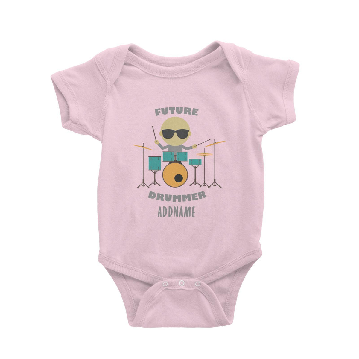 Future Drummer Addname Baby Romper Personalizable Designs Basic Newborn