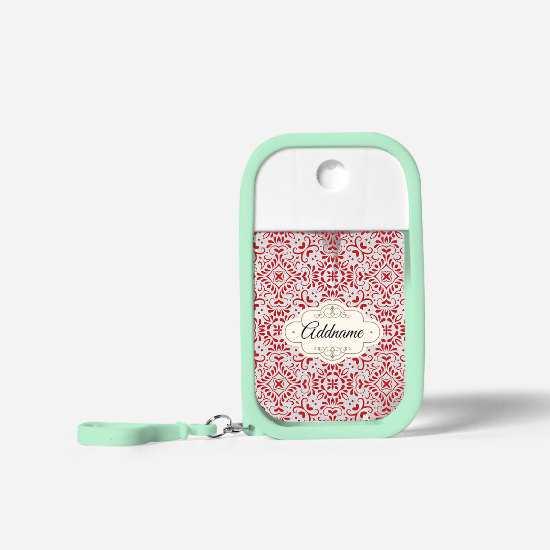 Moroccan Series Refillable Hand Sanitizer with Personalisation - Arabesque Rosette Pale Green