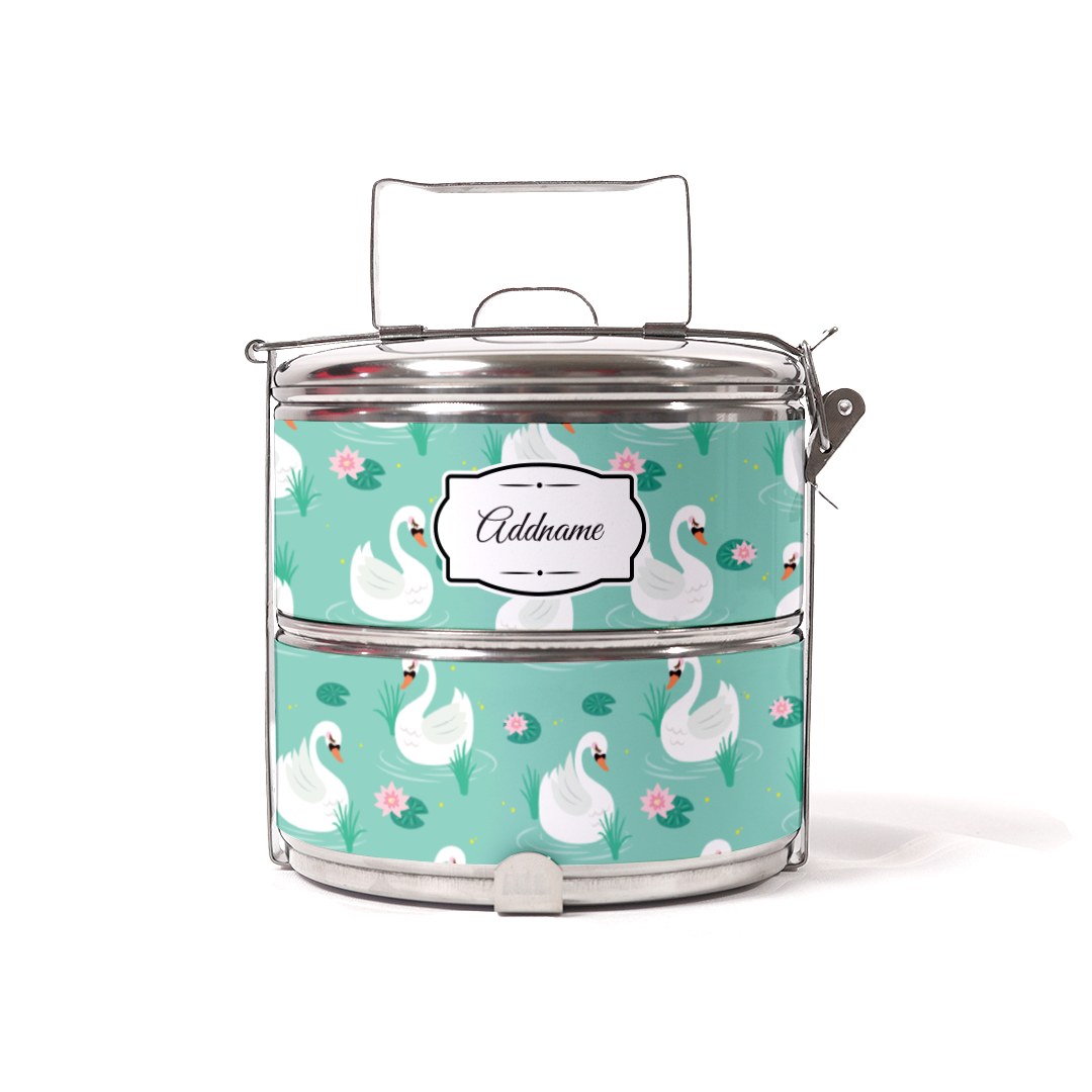 Elegant Swan Two Tier Tiffin Carrier
