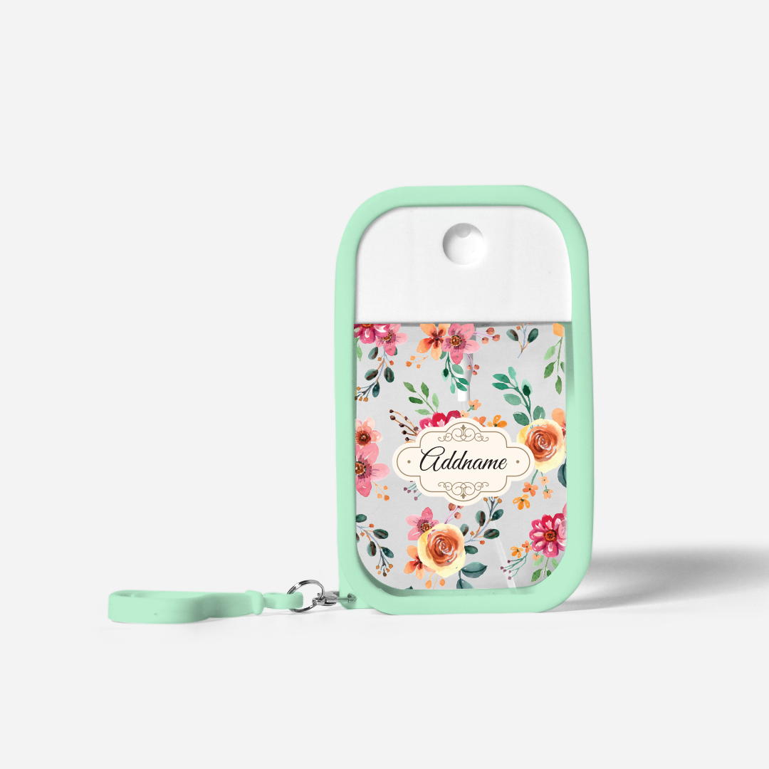 Laura Series Refillable Hand Sanitizer with Personalisation - Garnet Pale Green