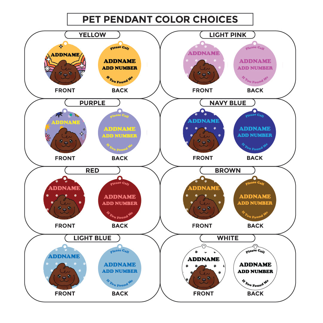 Paw Print Series - Poodle Small Dog Pet Pendant with Collar