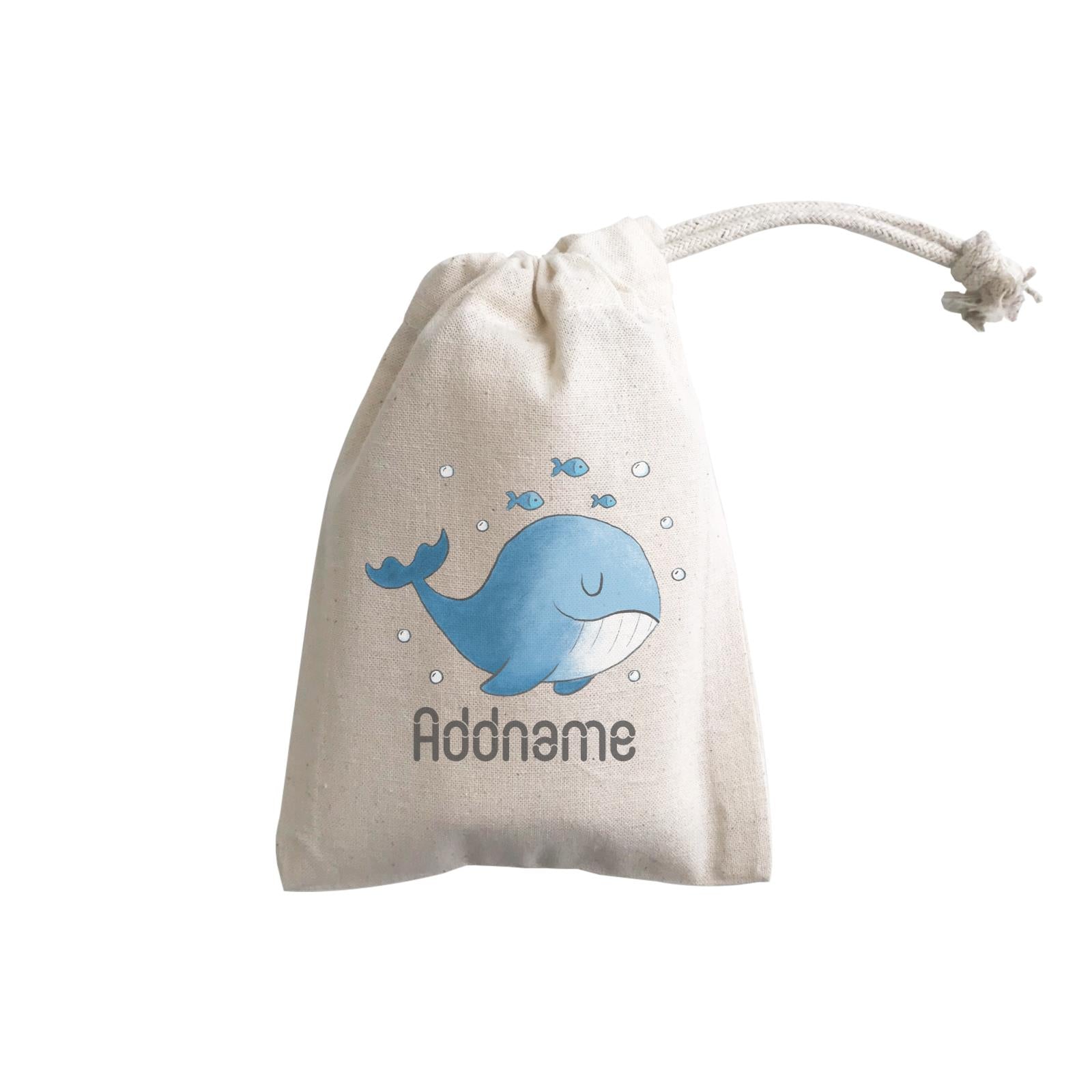 Cute Hand Drawn Style Whale Addname GP Gift Pouch