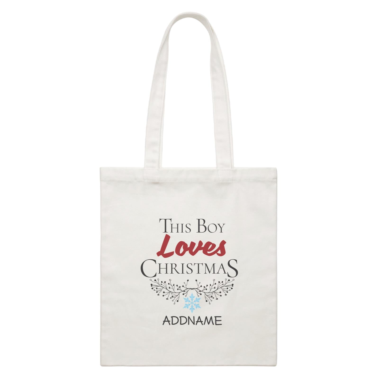 Xmas This Boy Loves Christmas Canvas Bag