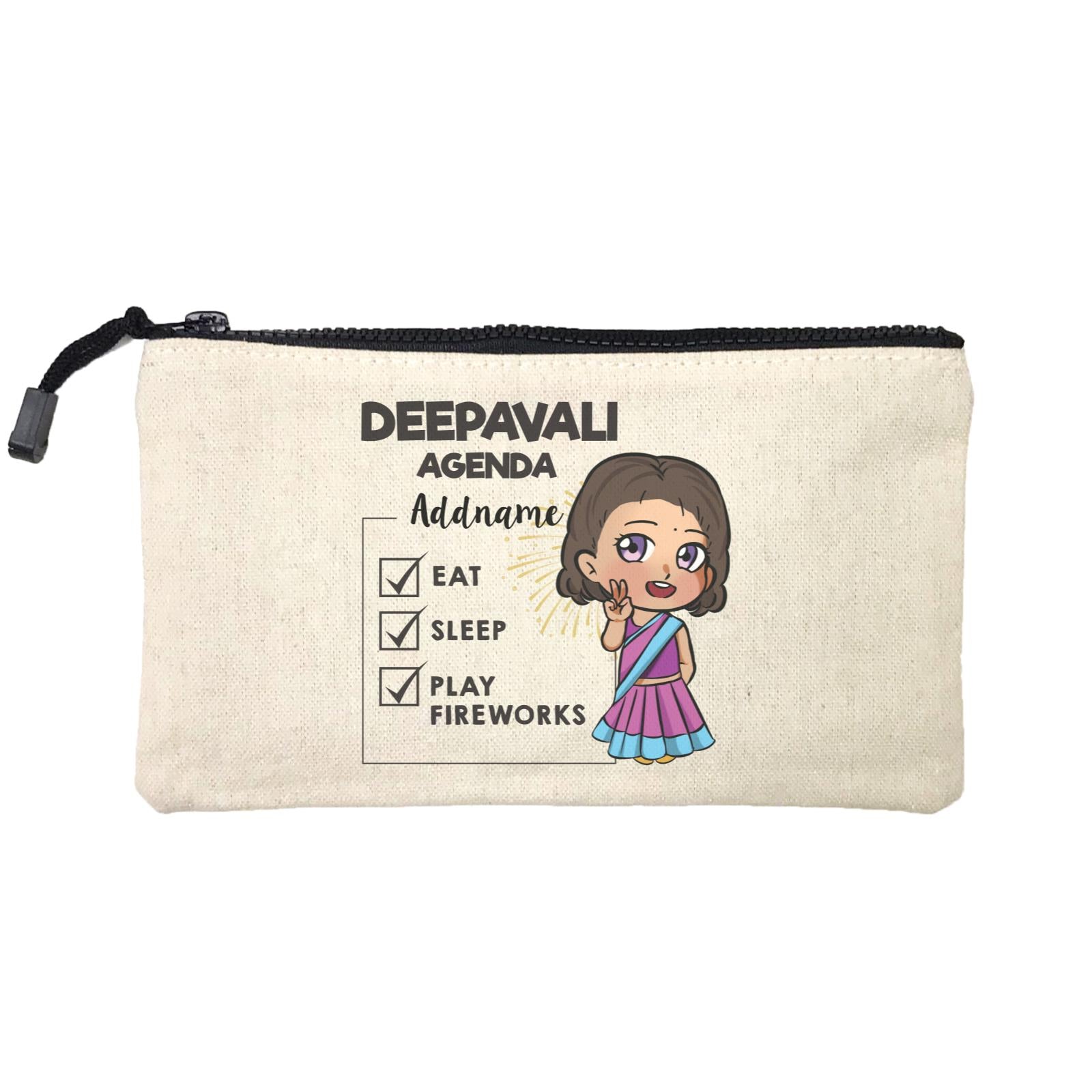 Deepavali Chibi Little Girl Agenda Addname Mini Accessories Stationery Pouch